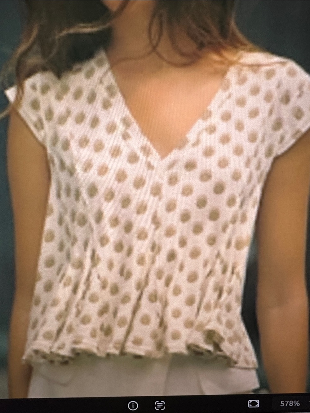 Anthropologie Pink Polka Dot V-Neck Blouse